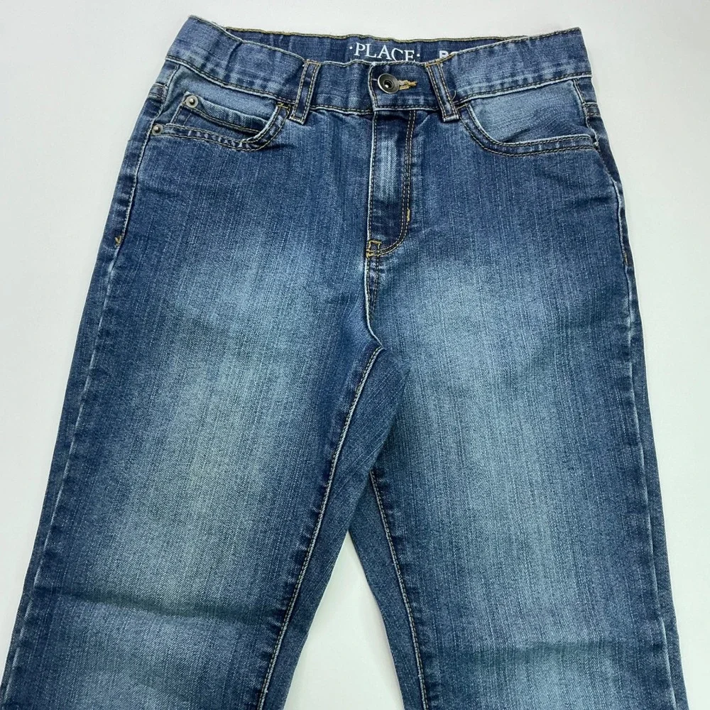 The Children's Place Blue Bootcut Jeans Kids Size 10 Adjustable Waist Denim